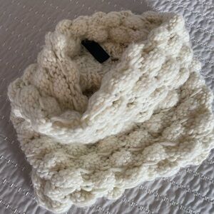 Chunky Knit Cream Infinity Scarf